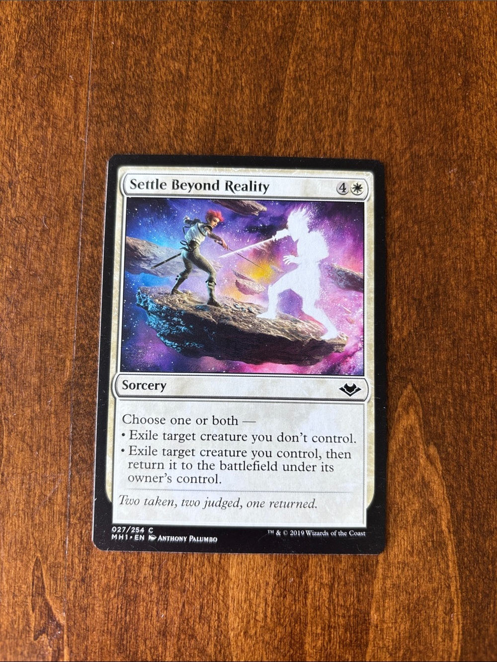 Magic Settle Beyond Reality White and Purple Cosmic Sorcery Card